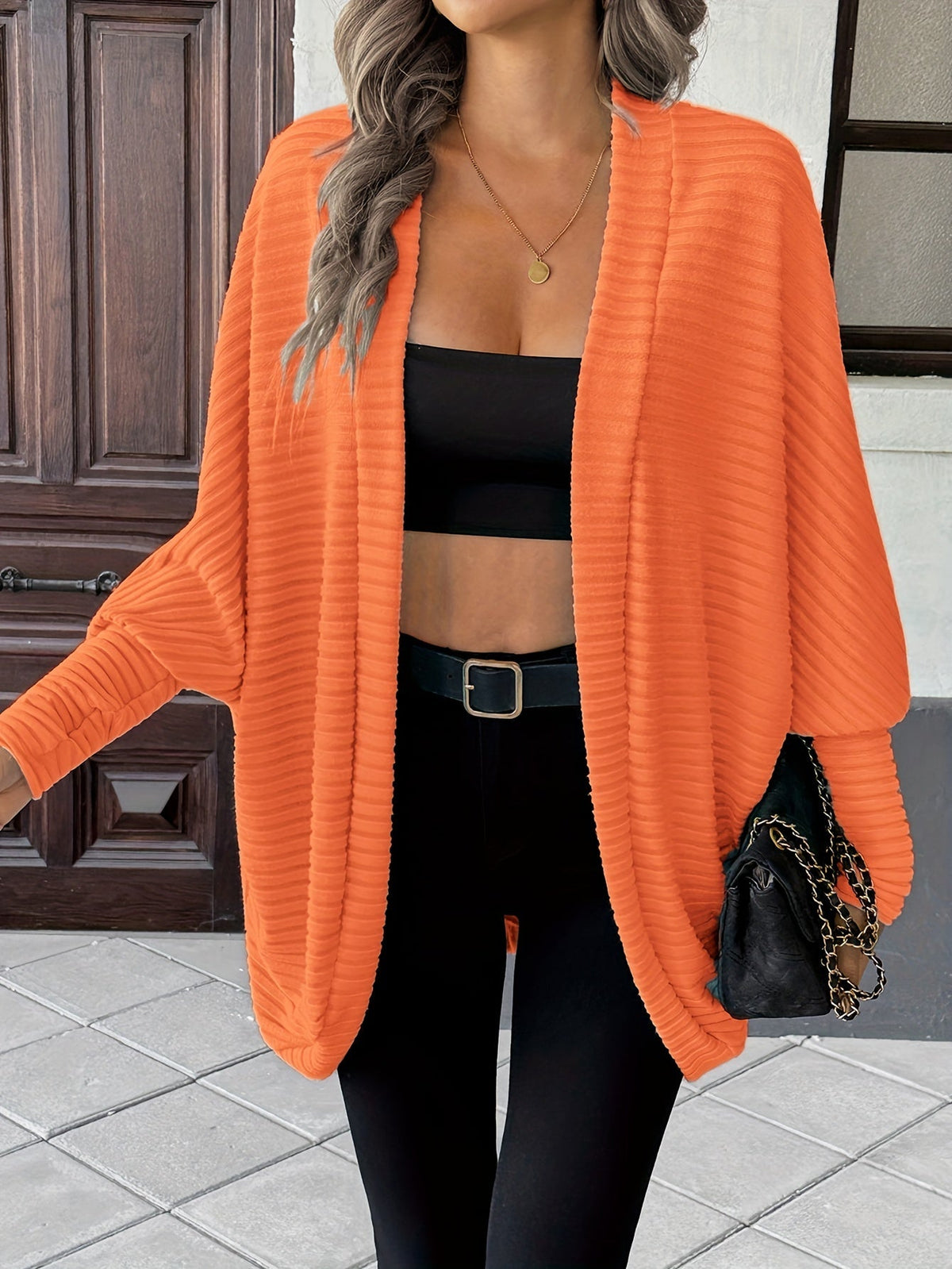 Women's Relaxed Open-Front Cardigan – Casual Wear, Layering