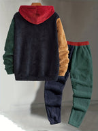 Men's Cozy Color-Block Two-Piece Set – Casual Wear, Comfortable Style