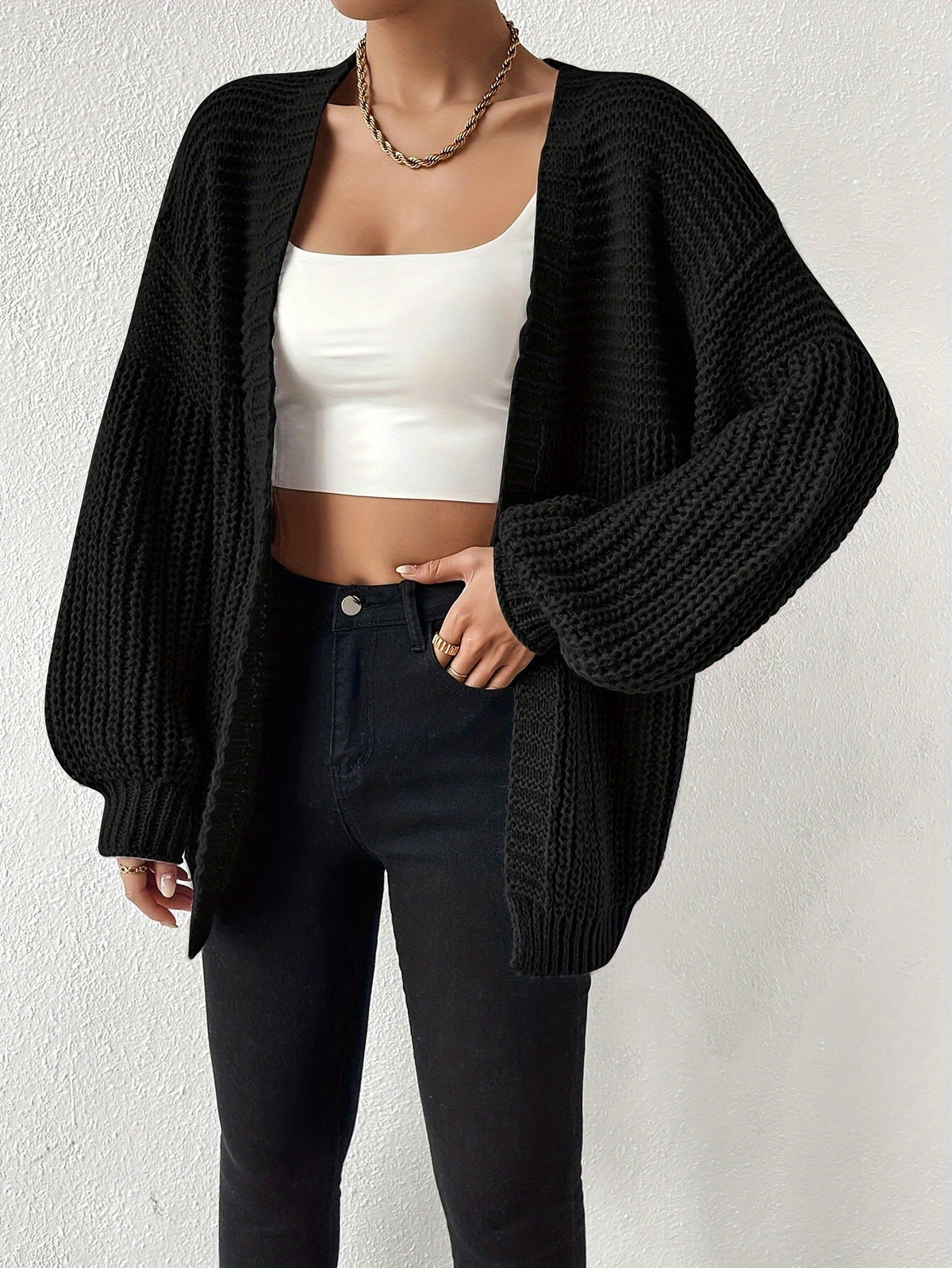 Women's Chunky-Knit Cardigan | Relaxed Fit – Casual Wear, Layering