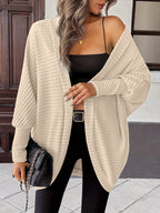 Women's Relaxed Open-Front Cardigan – Casual Wear, Layering