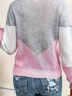 Women's V-Neck Colorblock Sweater – Casual Wear, Stylish Layering