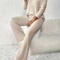 Women's Ribbed Lounge Two-Piece Set – Relaxing, Home Wear