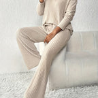 Women's Ribbed Lounge Two-Piece Set – Relaxing, Home Wear