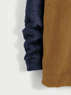 Men's Cozy Color-Block Two-Piece Set – Casual Wear, Comfortable Style