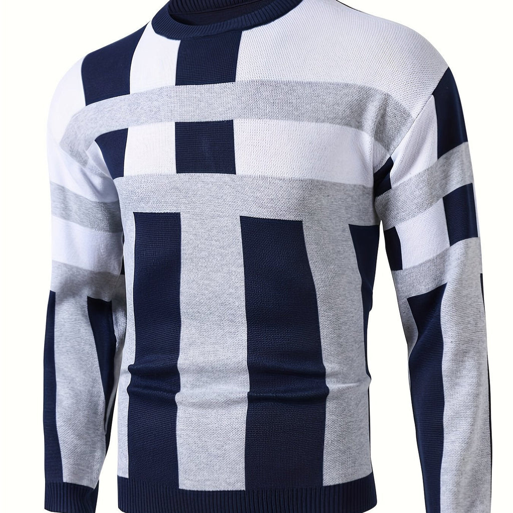 Men's Modern Colorblock Sweater – Casual Wear, Stylish Layering
