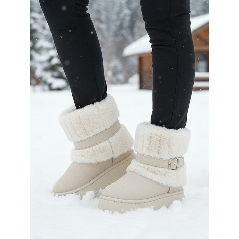 Women's Cozy Fur-Trimmed Snow Boots – Winter Wear, Outdoor Adventures