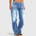 Women's Rugged Wide-Leg Jeans – Casual Wear, Everyday Style