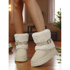 Women's Cozy Fur-Trimmed Snow Boots – Winter Wear, Outdoor Adventures