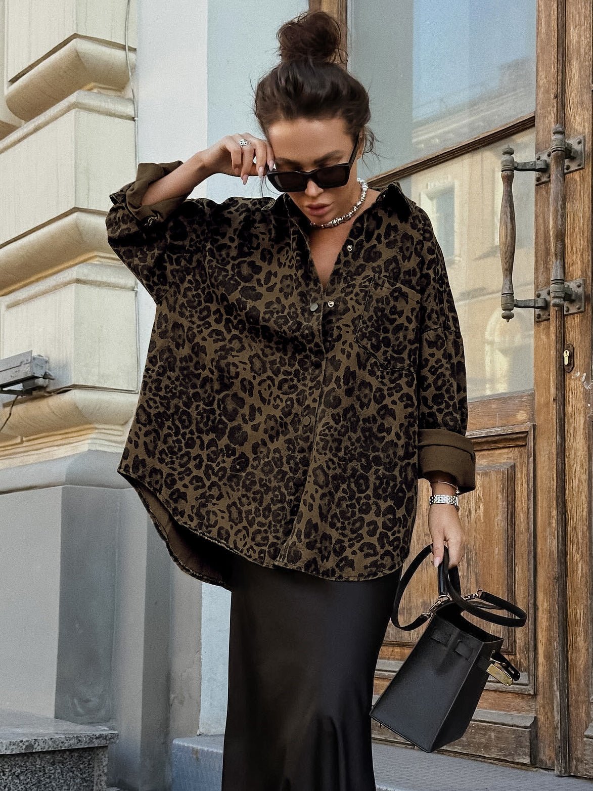 Women's Retro Leopard Print Casual Jacket – Autumn Fashion, Everyday Wear