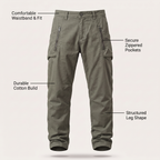 Men's Cotton Cargo Pants – Casual, Everyday Wear