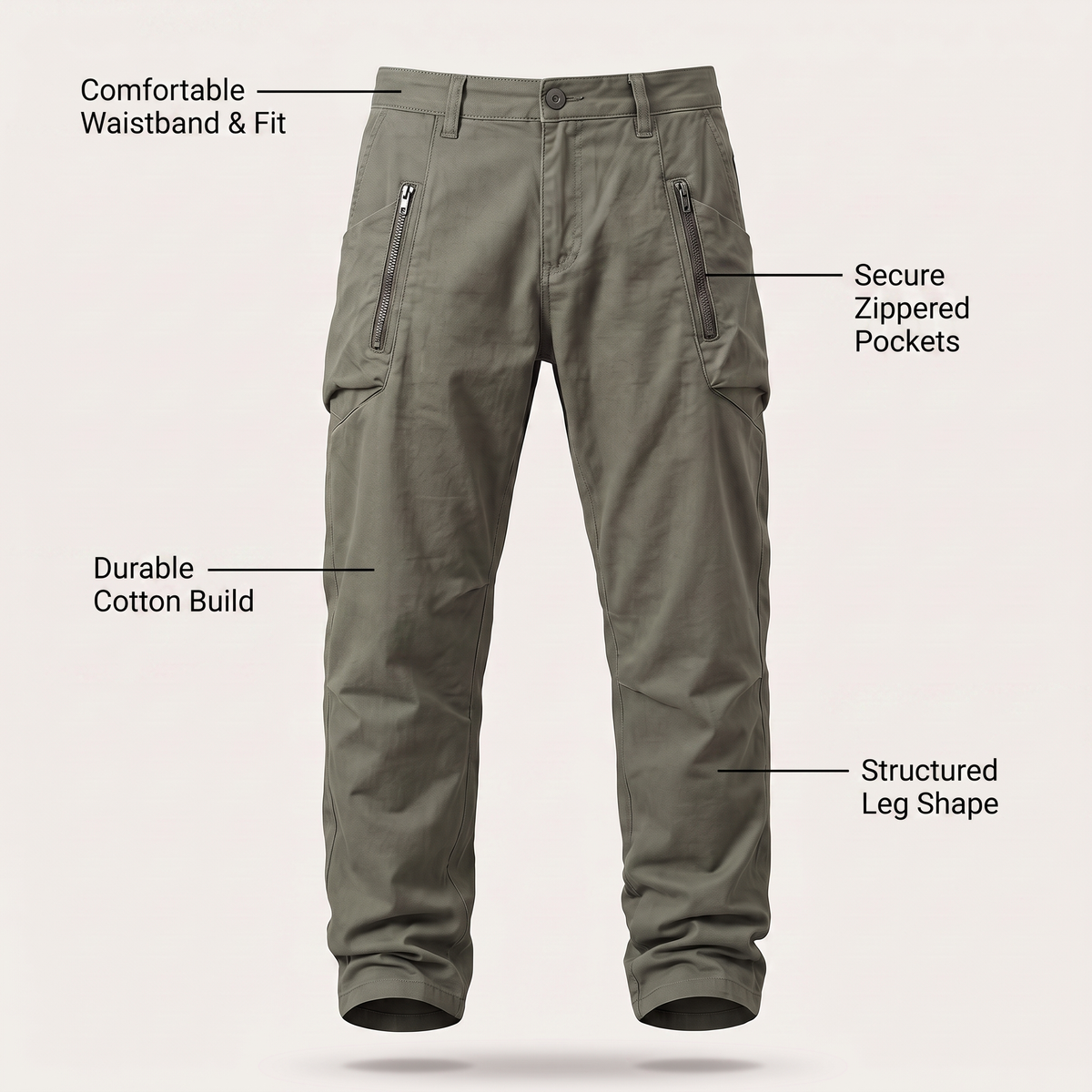 Men's Cotton Cargo Pants – Casual, Everyday Wear