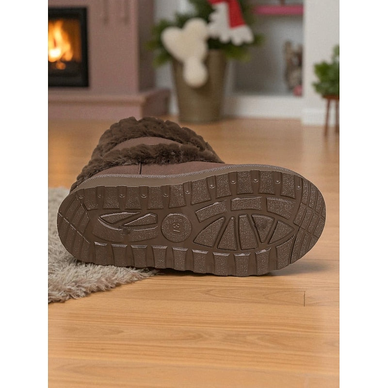 Women's Cozy Fur-Trimmed Snow Boots – Winter Wear, Outdoor Adventures